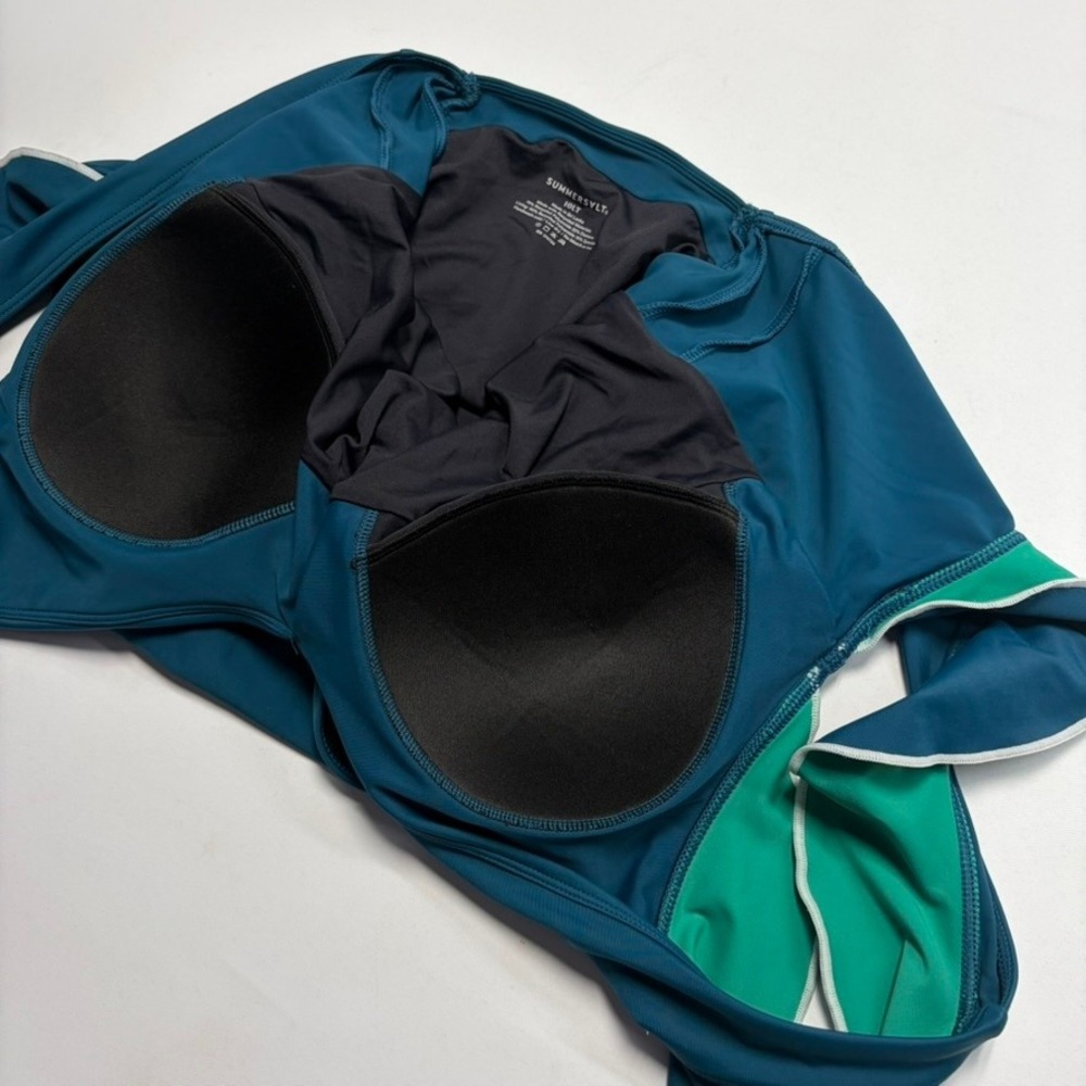 Summersalt Long Torso Ruffle Backflip One Piece Swimsuit 10LT Seaglass Seaweed - Picture 12 of 13